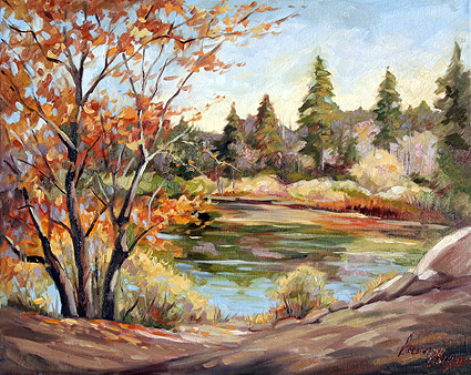 Doreen Abegg oil painting of  Cedar Lake CA