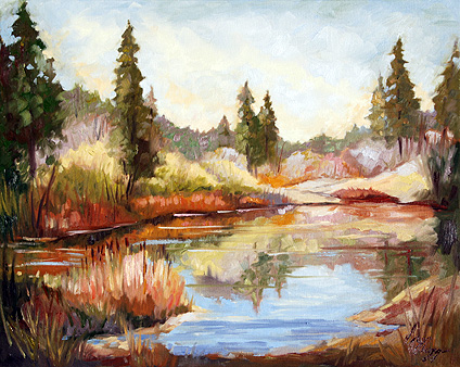 Doreen Abegg Oil Paintimng of Cedar Lake CA